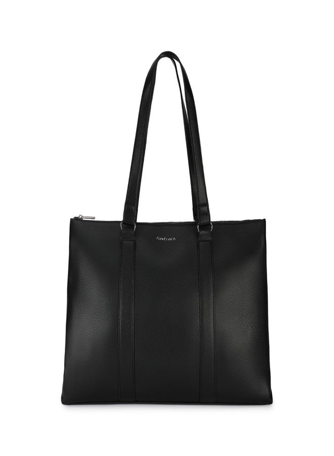 fastrack Structured Laptop Tote Bag for Women | Faux Leather Work Bag with 15-Inch Padded Sleeve, 3 Compartments, Utility Pockets & Zip Closure | Elegant Office & Travel Tote - Image 1